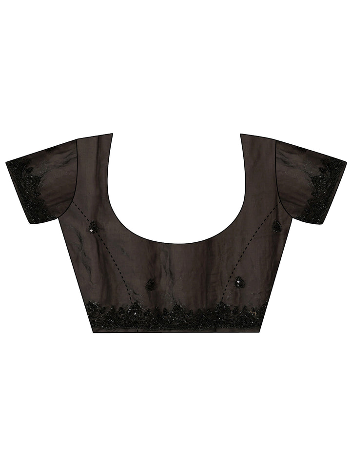 Libas Art Black Embellished Tissue Saree