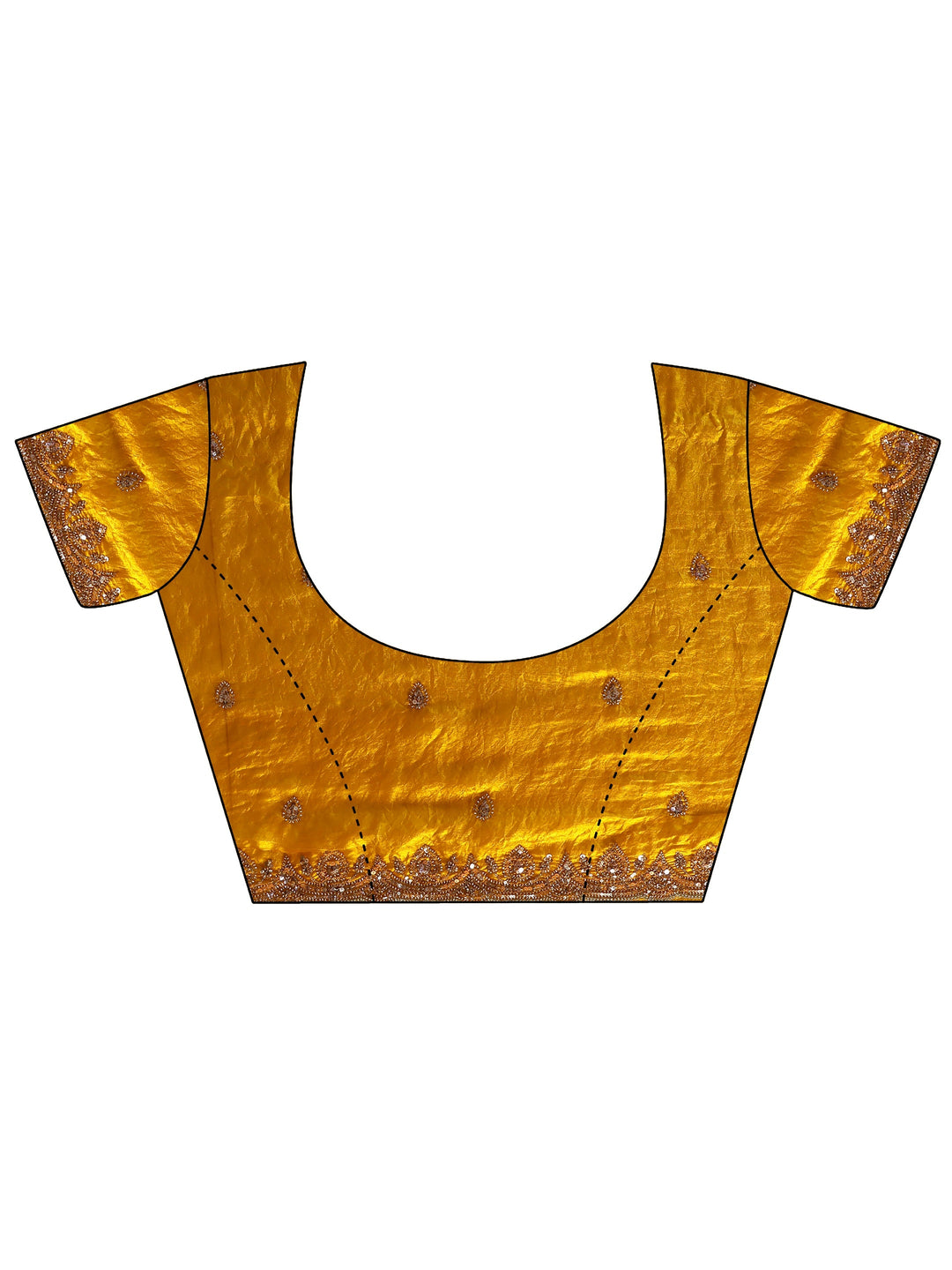 Libas Art Mustard Embellished Tissue Saree