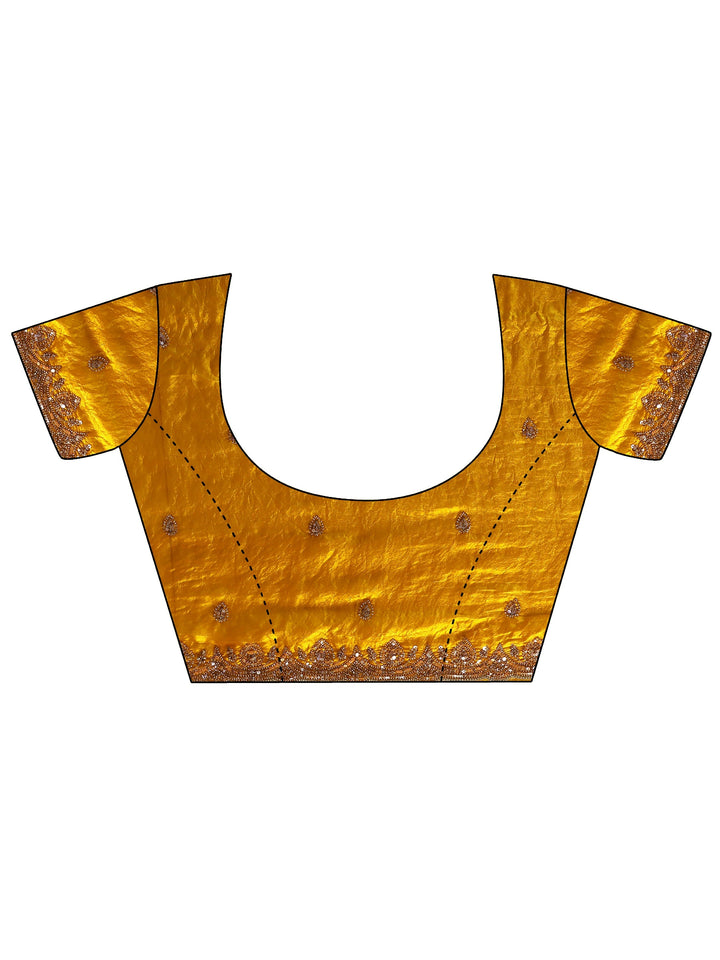 Libas Art Mustard Embellished Tissue Saree