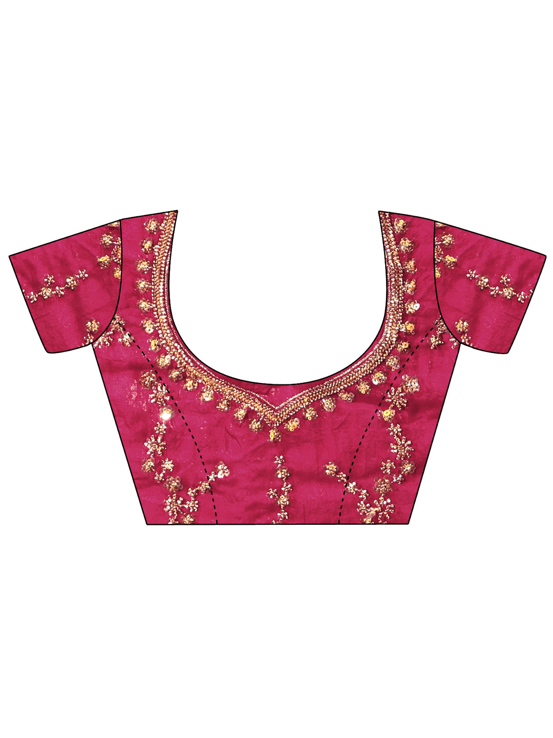 Libas Art Magenta Pink Embellished Tissue Saree