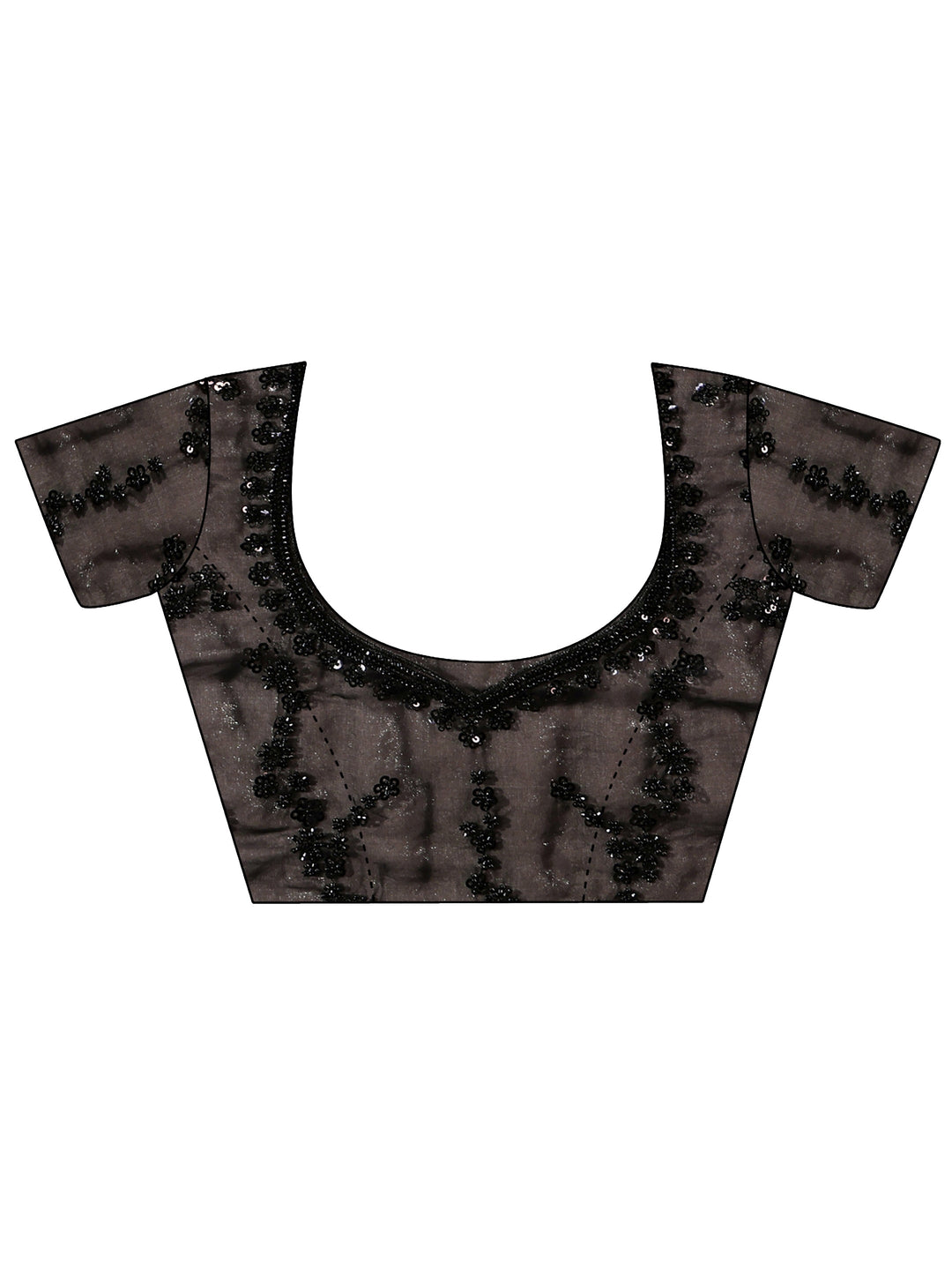 Libas Art Black Embellished Tissue Saree