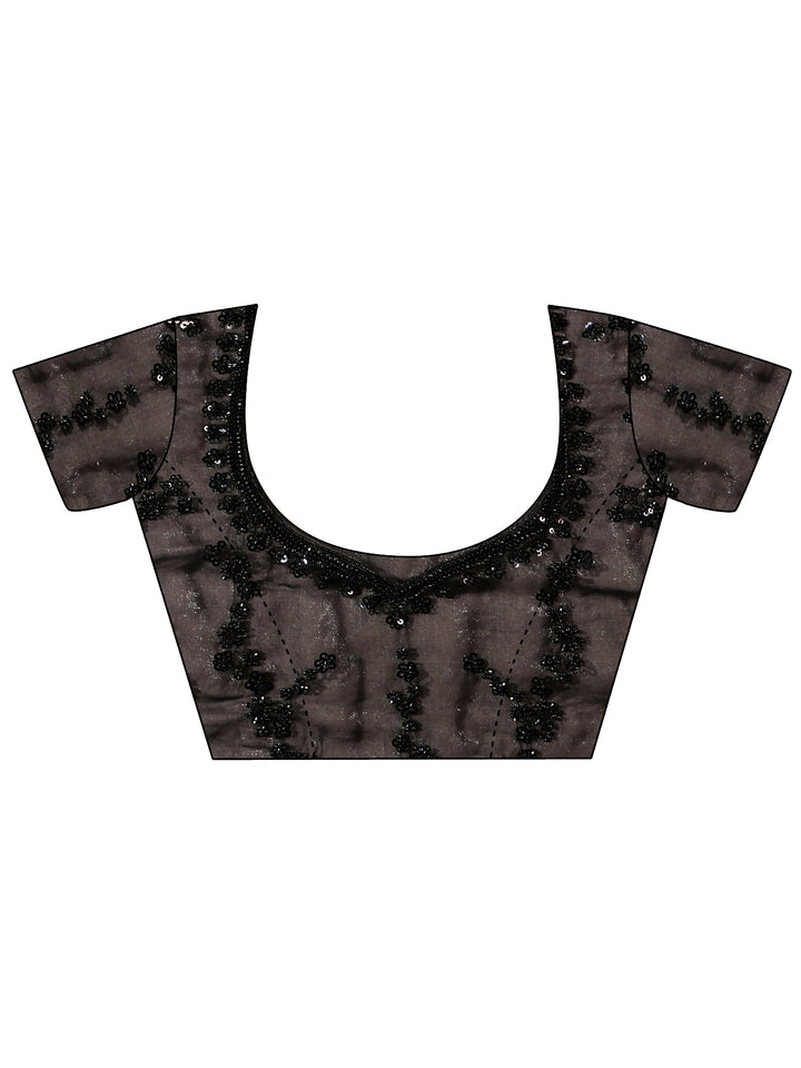 Libas Art Black Embellished Tissue Saree