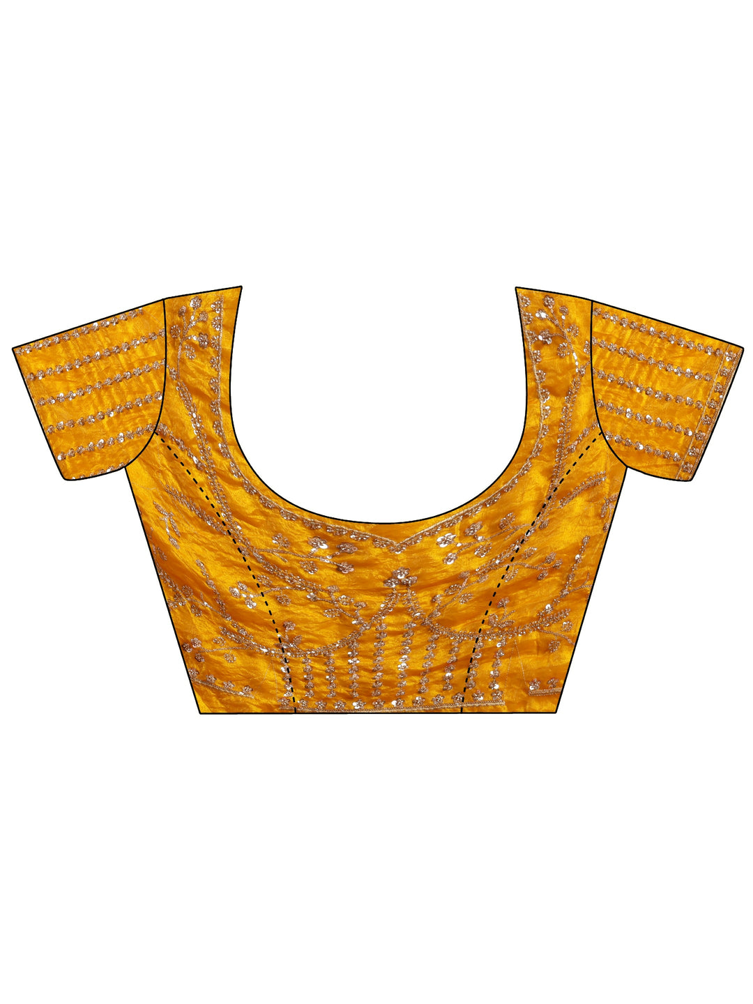 Libas Art Bright Mustard Embellished Tissue Saree