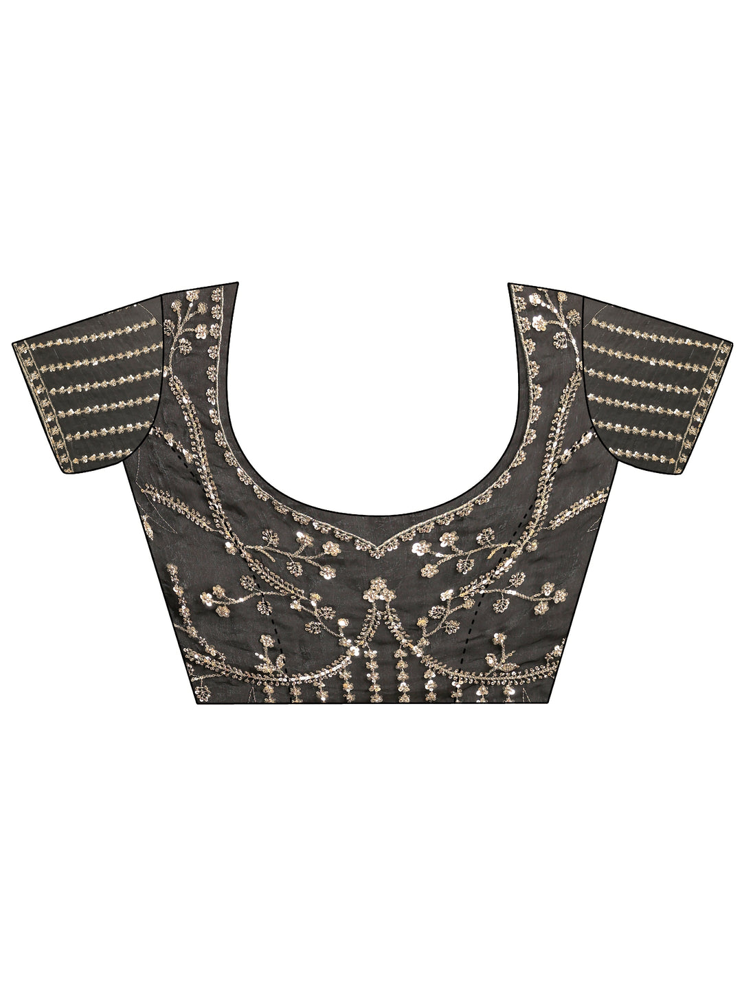 Libas Art Black Embellished Tissue Saree