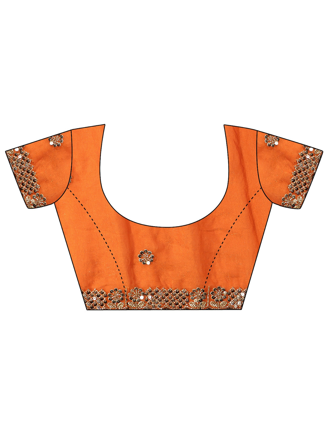 Libas Art Orange Embellished Tissue Saree