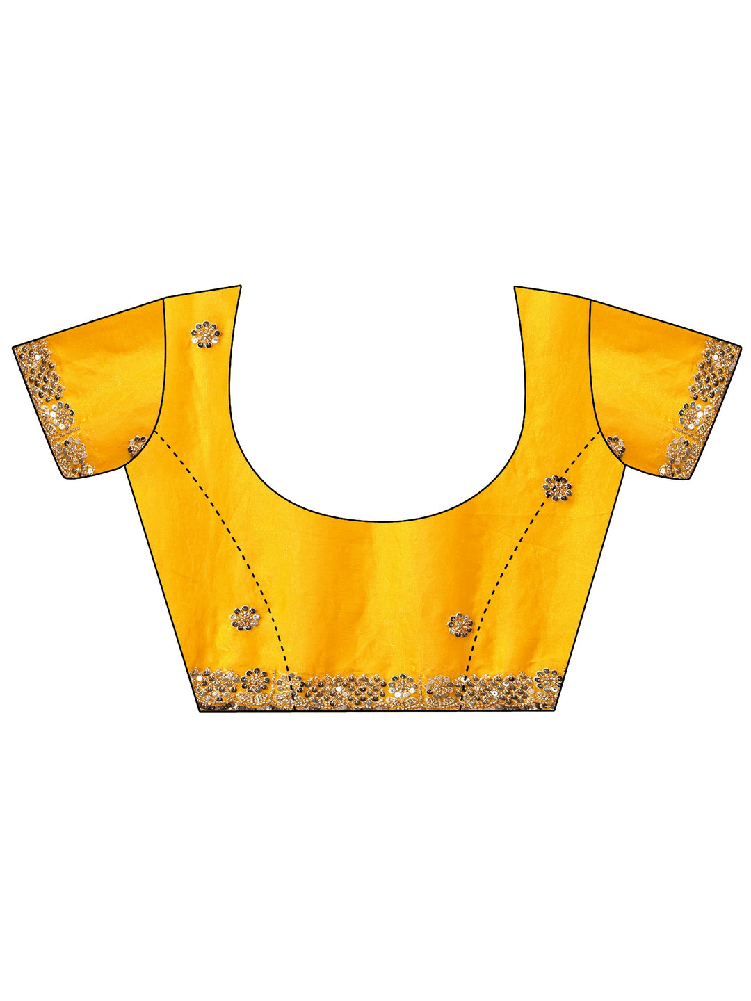 Libas Art Mustard Embellished Tissue Saree
