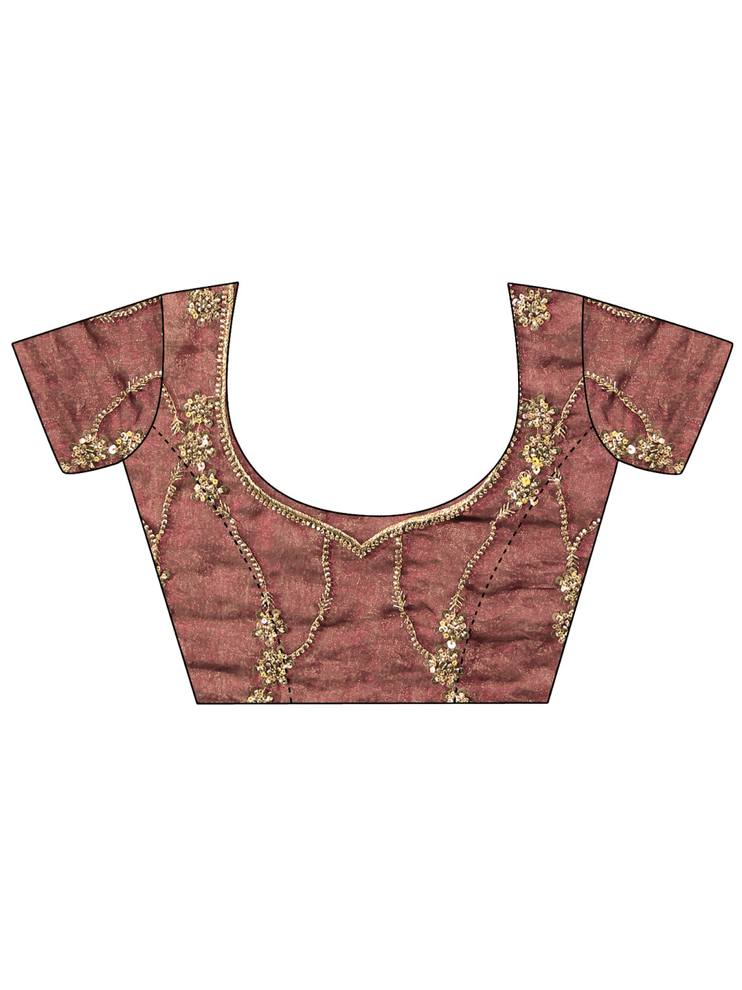 Libas Art Maroon Embellished Tissue Saree