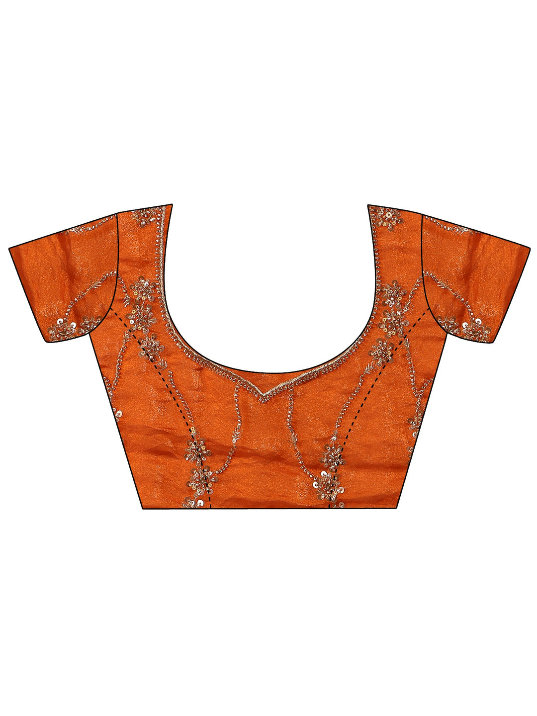 Libas Art Orange Embellished Tissue Saree