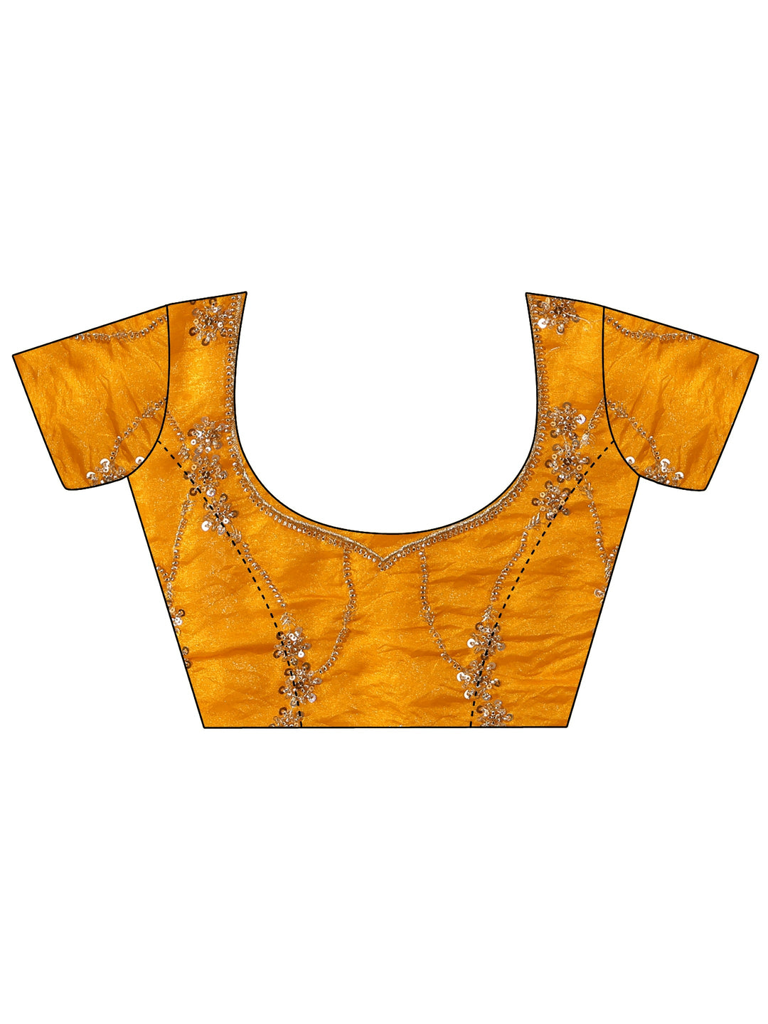 Libas Art Mustard Embellished Tissue Saree
