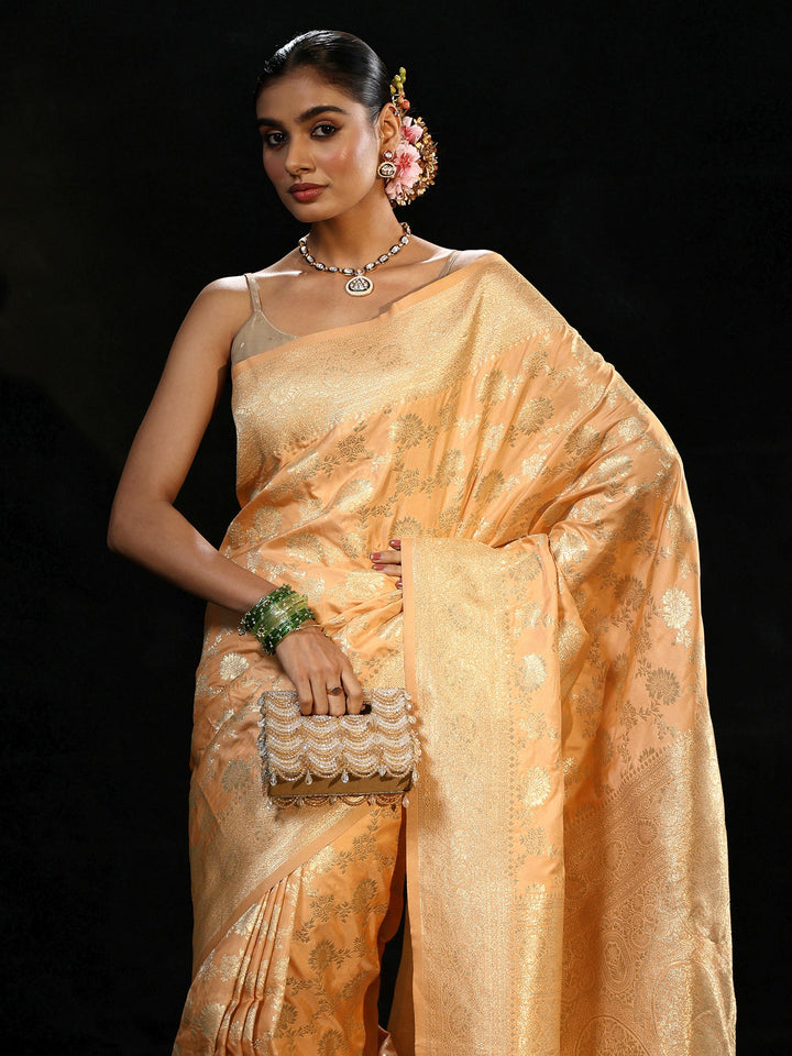 Libas Gold Banarasi Silk Blend Saree