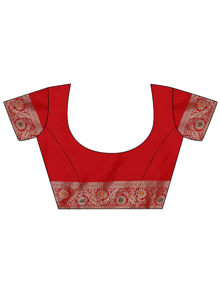 Libas Vermilion Red Gharchola Silk Blend Saree
