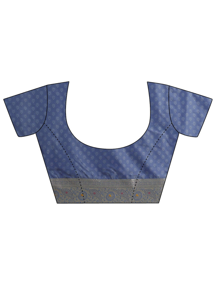Libas Dusty Blue Banarasi Silk Blend Saree