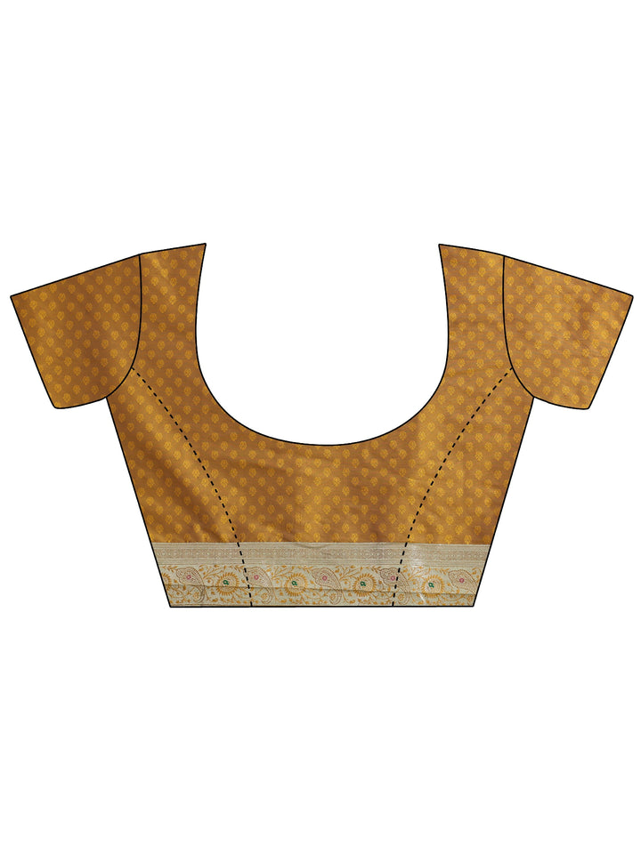 Libas Mustard Banarasi Silk Blend Saree
