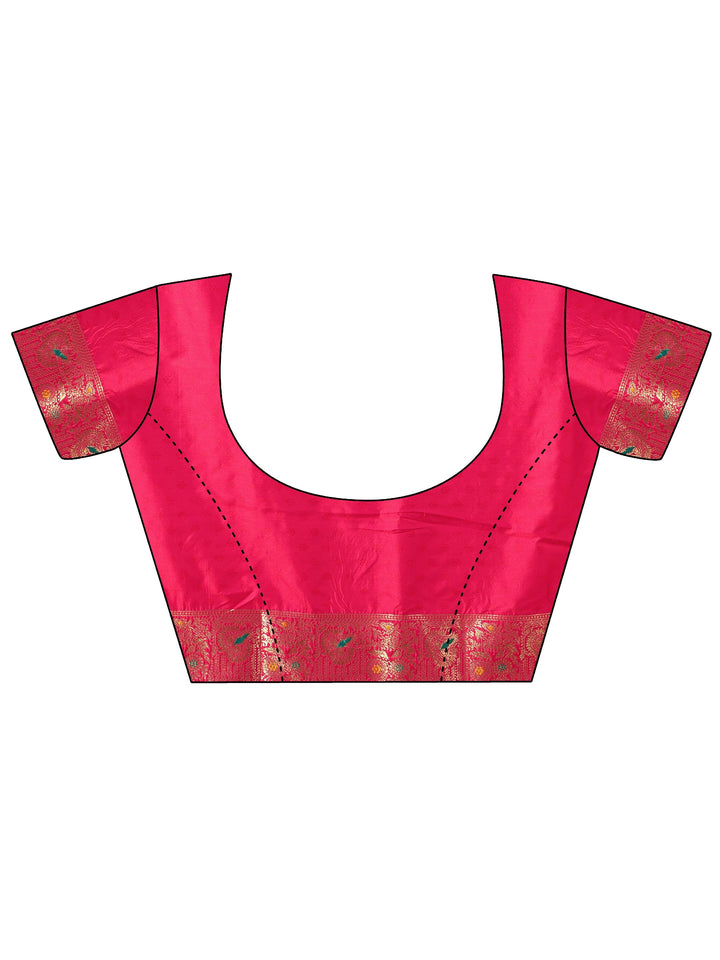 Libas Rani Pink Banarasi Silk Blend Saree