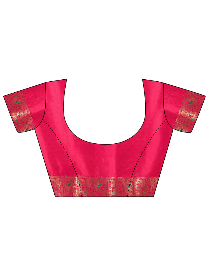 Libas Rani Pink Banarasi Silk Blend Saree