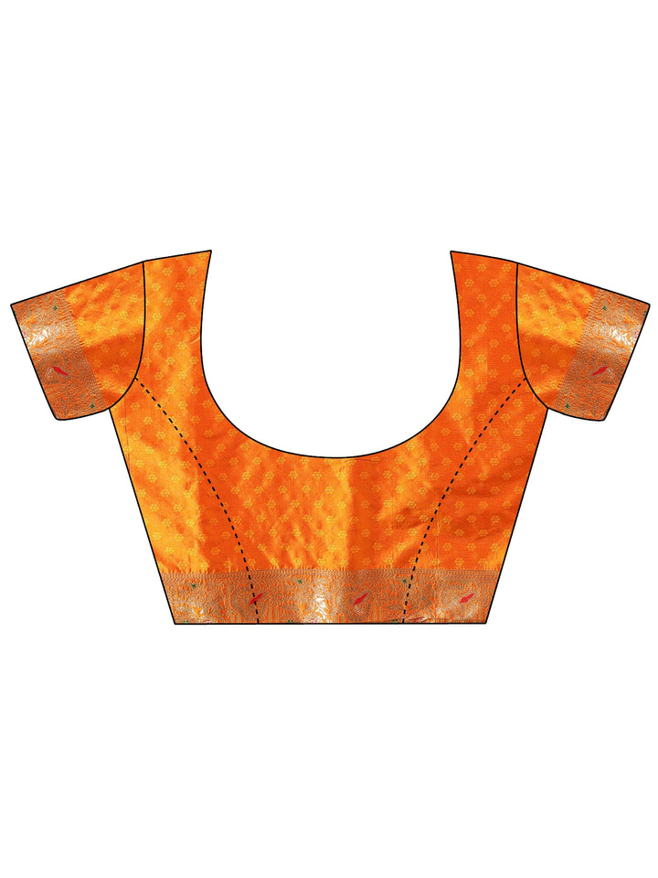 Libas Orange Banarasi Silk Blend Saree