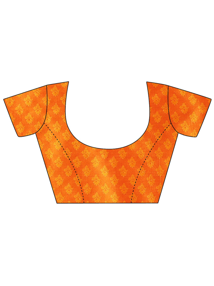 Libas Orange Banarasi Silk Blend Saree