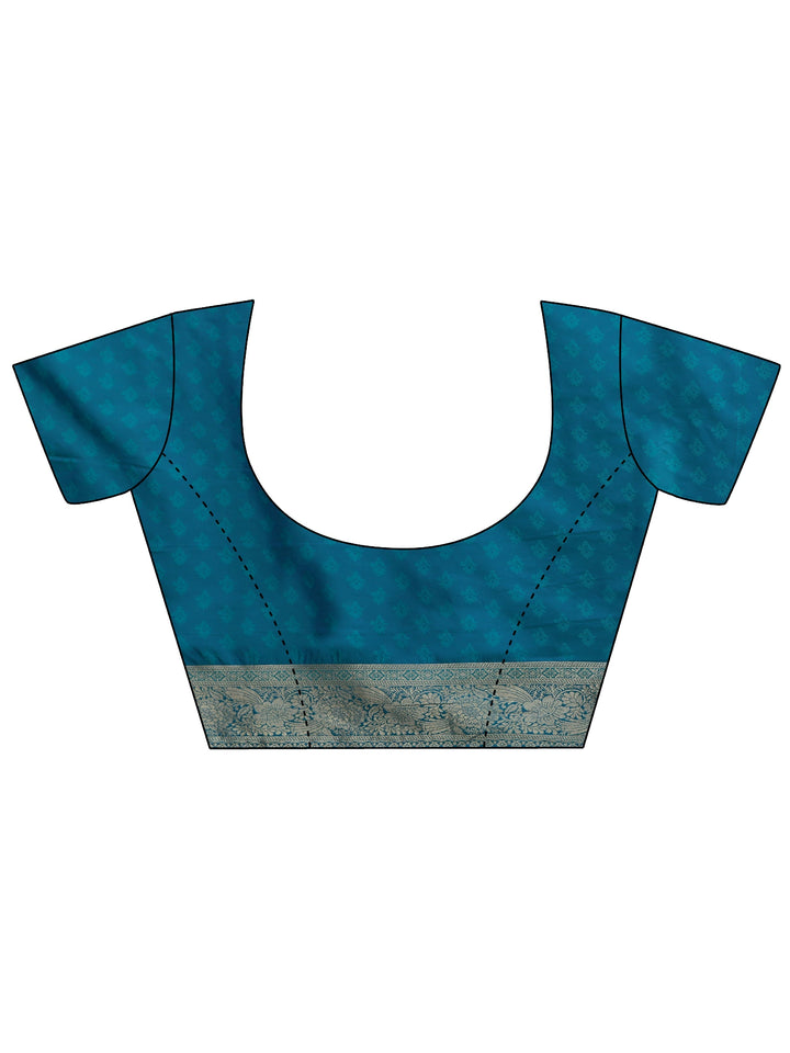 Libas Teal Blue Banarasi Silk Blend Saree