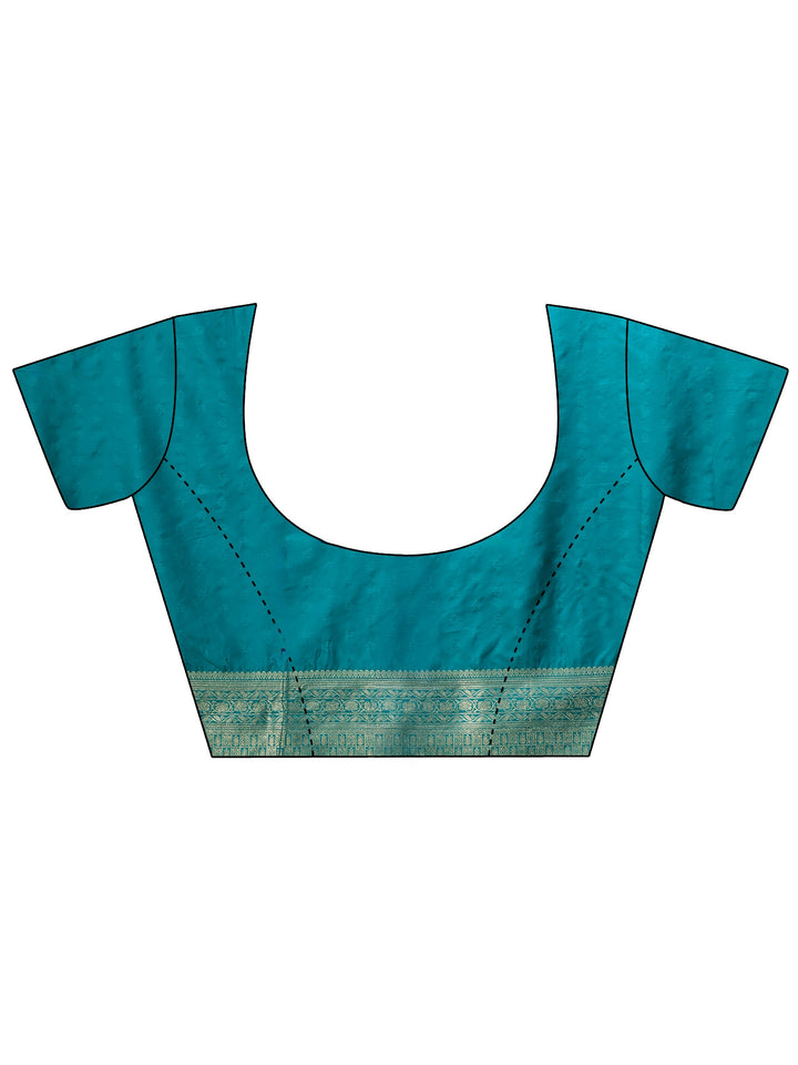 Libas Sea Green Banarasi Silk Blend Saree
