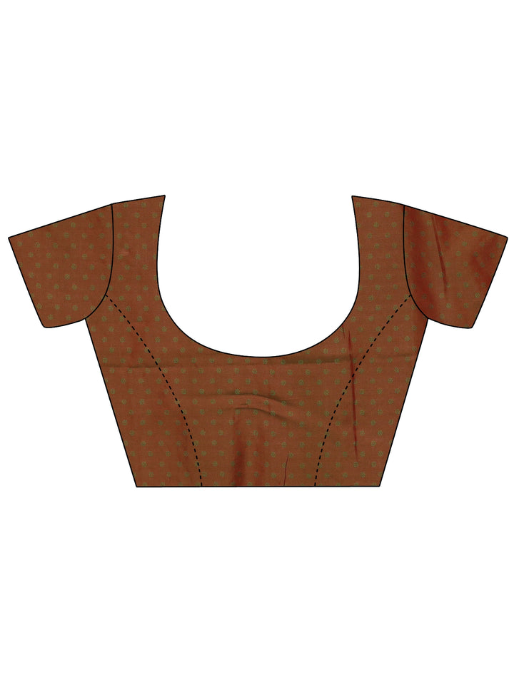 Libas Rust Brown Banarasi Silk Blend Saree