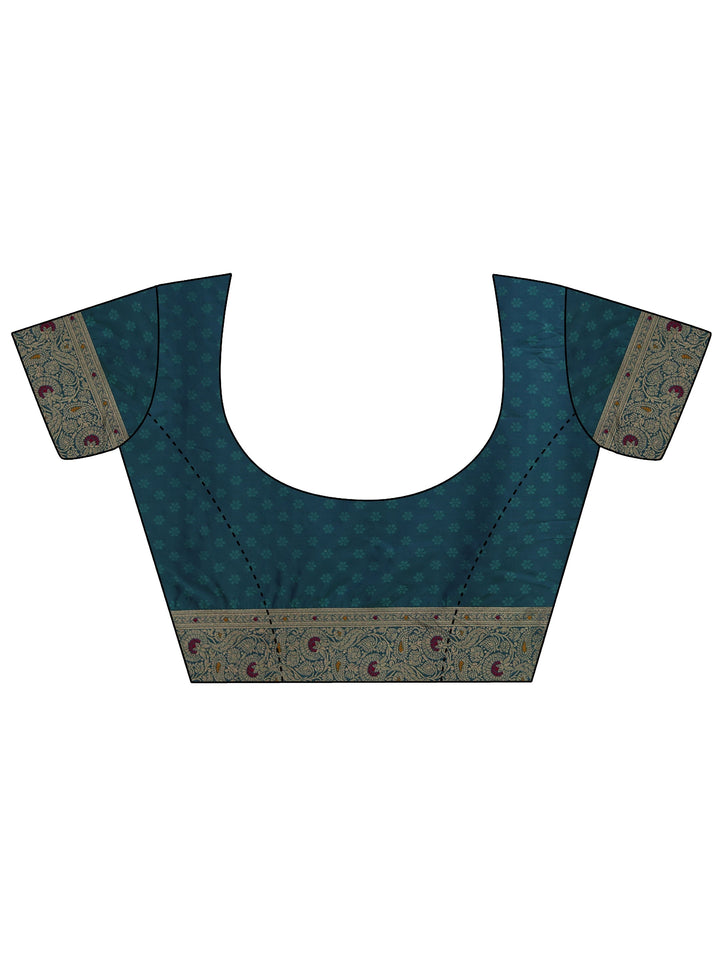 Libas Cerulean Blue Banarasi Silk Blend Saree