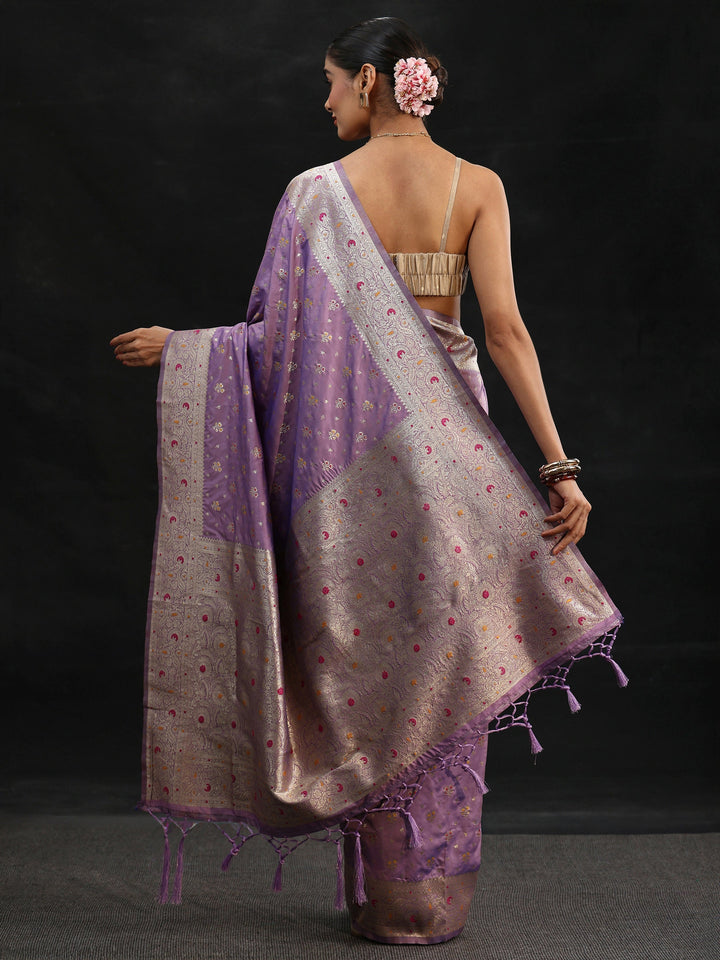 Libas Lavender Banarasi Silk Blend Saree