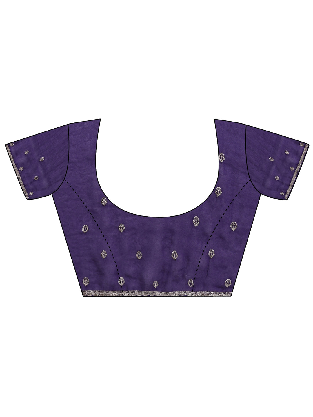 Libas Amethyst Purple Tissue Saree with Floral Embellishments