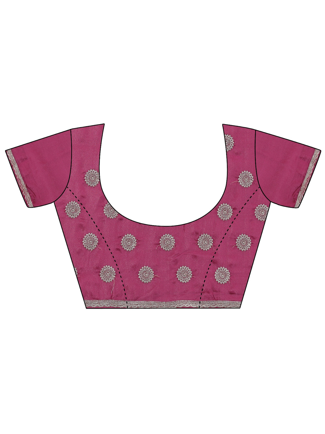 Libas Mauve Satin Saree with Floral Embellishments