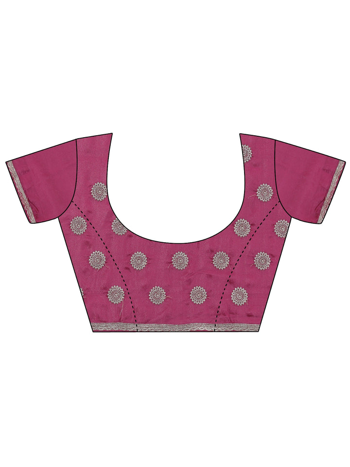 Libas Mauve Satin Saree with Floral Embellishments