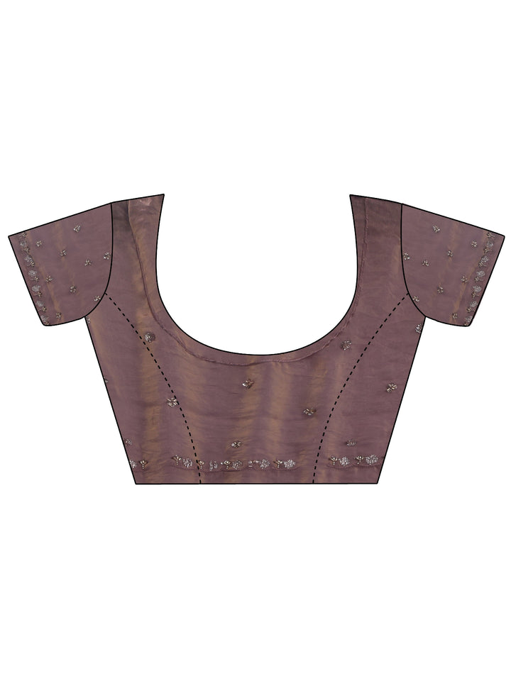 Libas Lavender Embellished Tissue Saree
