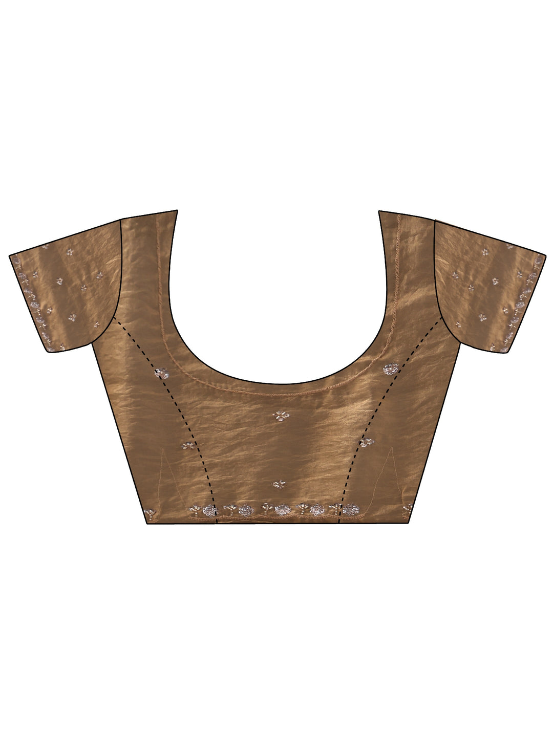 Libas Brown Embellished Tissue Saree
