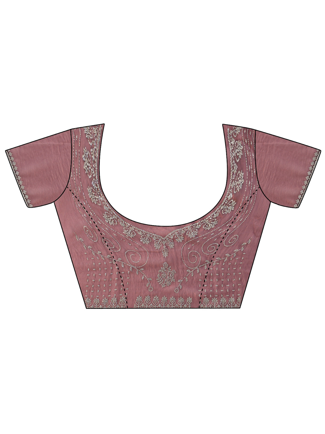 Libas Brown Tissue Saree with Stone Work Border