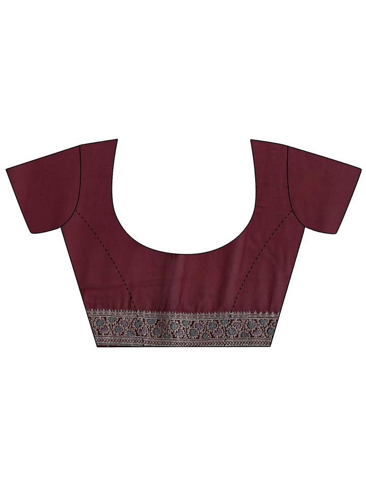 Libas Wine Red Floral  Embroidered Georgette Saree