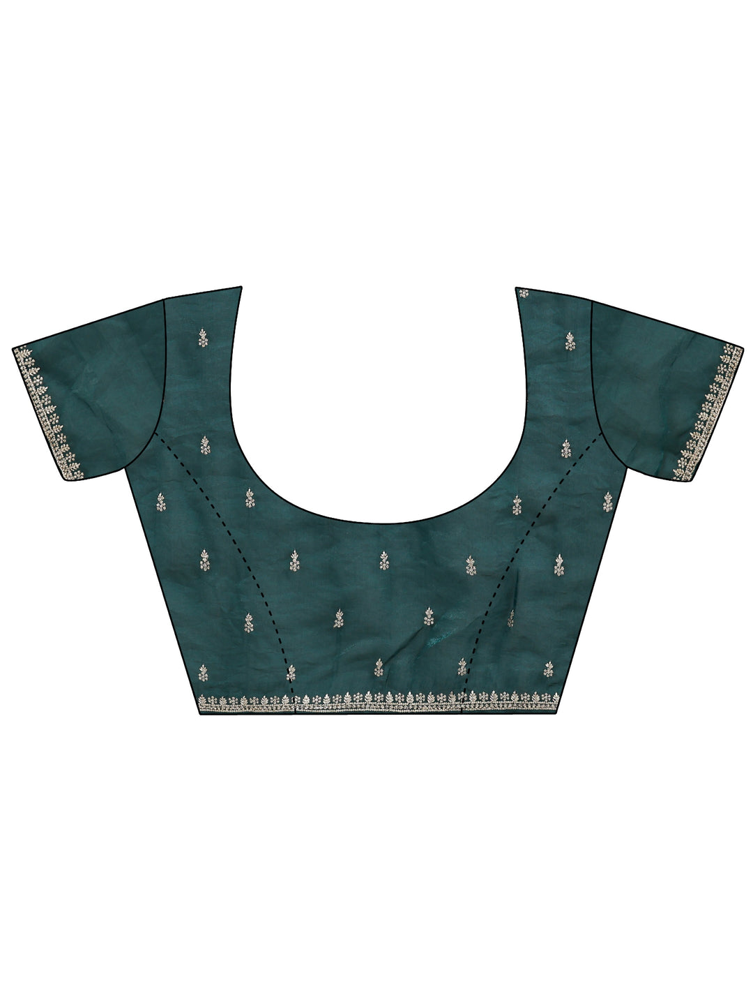 Libas Teal Green Embellished Tissue Saree