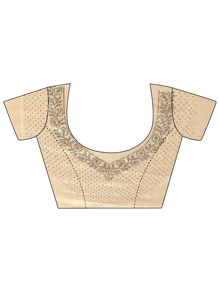 Libas Art Cream Embellished Tissue Saree