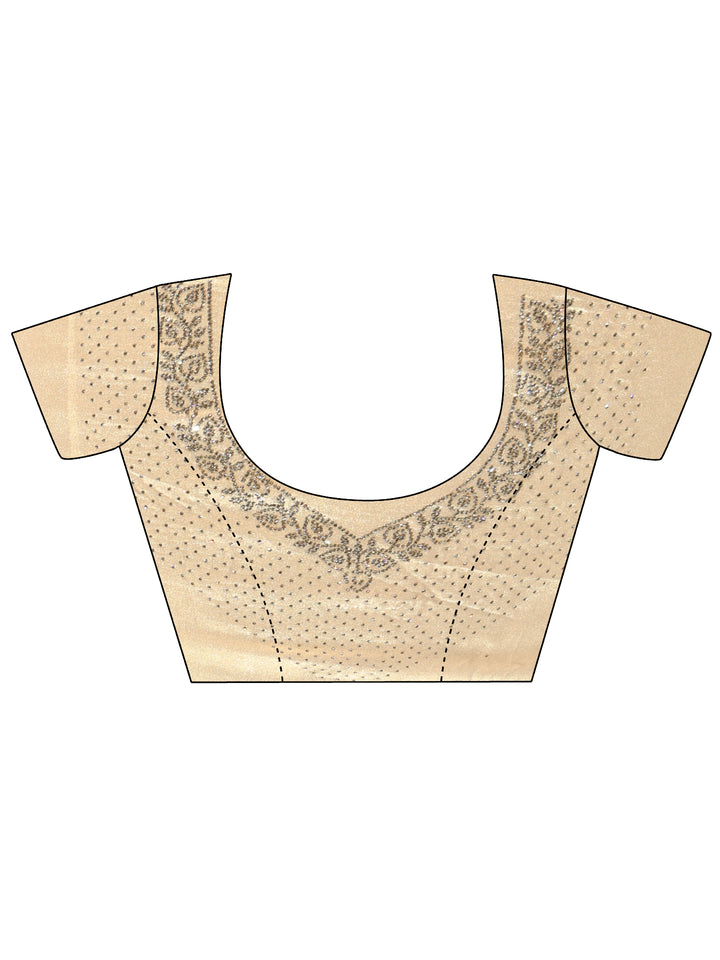 Libas Art Cream Embellished Tissue Saree