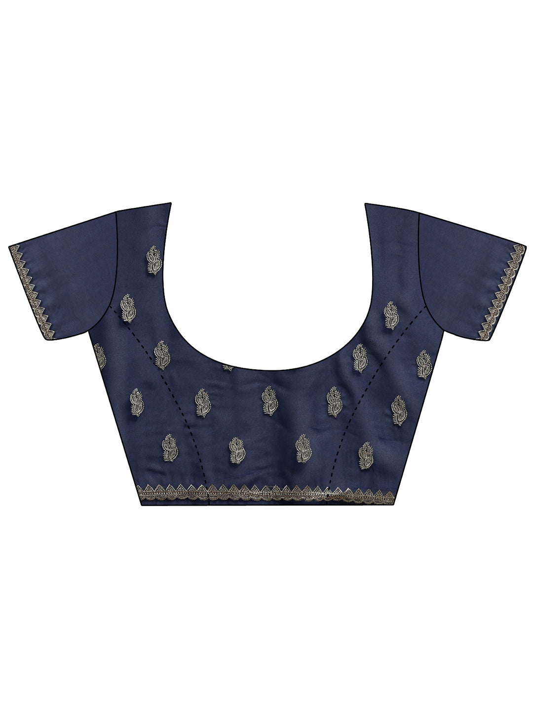 Libas Navy blue Embroidered Georgette Saree
