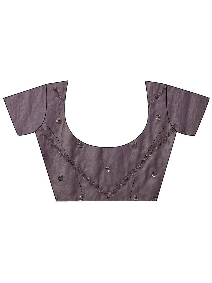 Libas Lavender Tissue Saree with Embellished Border
