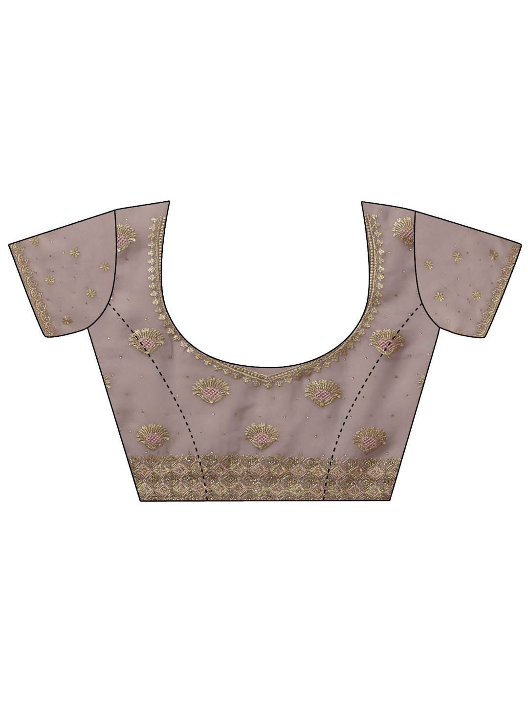 Libas Lilac Floral Embroidered Georgette Saree