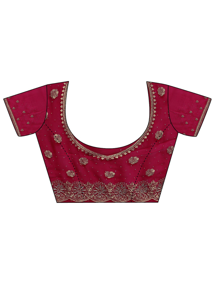 Libas Pink Floral Embroidered Georgette Saree
