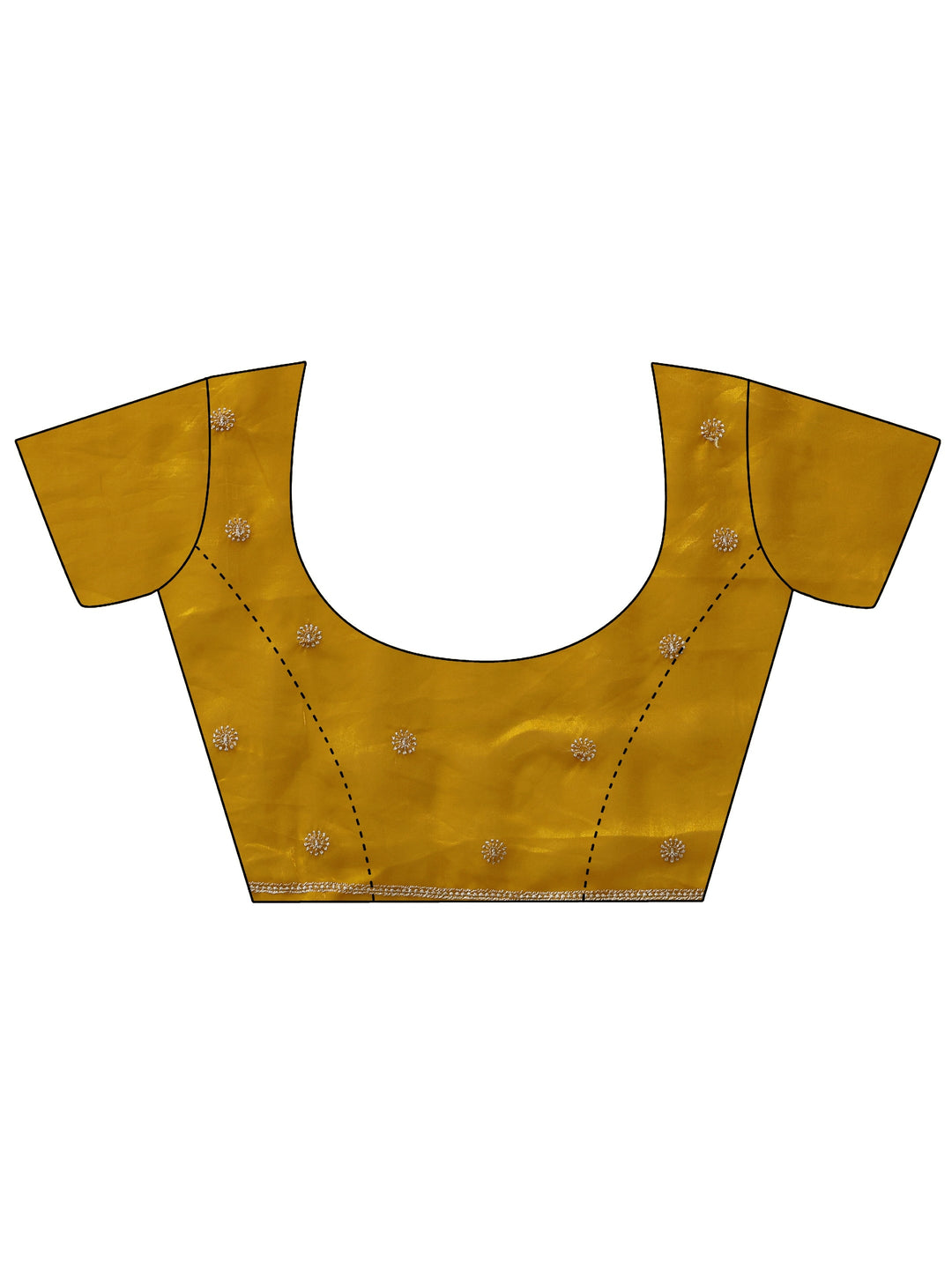 Libas Mustard Embellished Tissue Saree