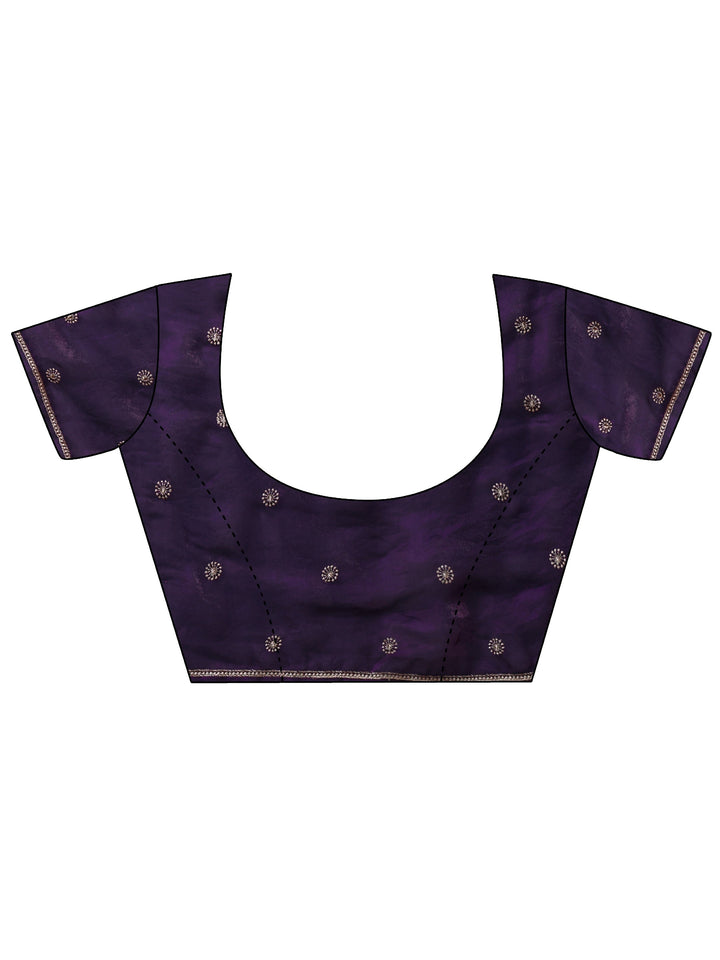 Libas Imperial Purple Embellished Tissue Saree