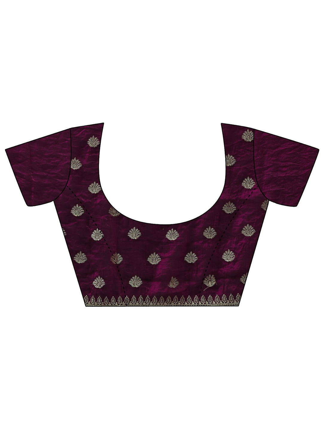 Libas Burgundy Embellished Tissue Saree