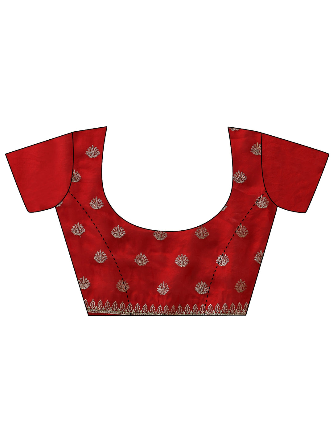 Libas Ruby Red Embellished Tissue Saree