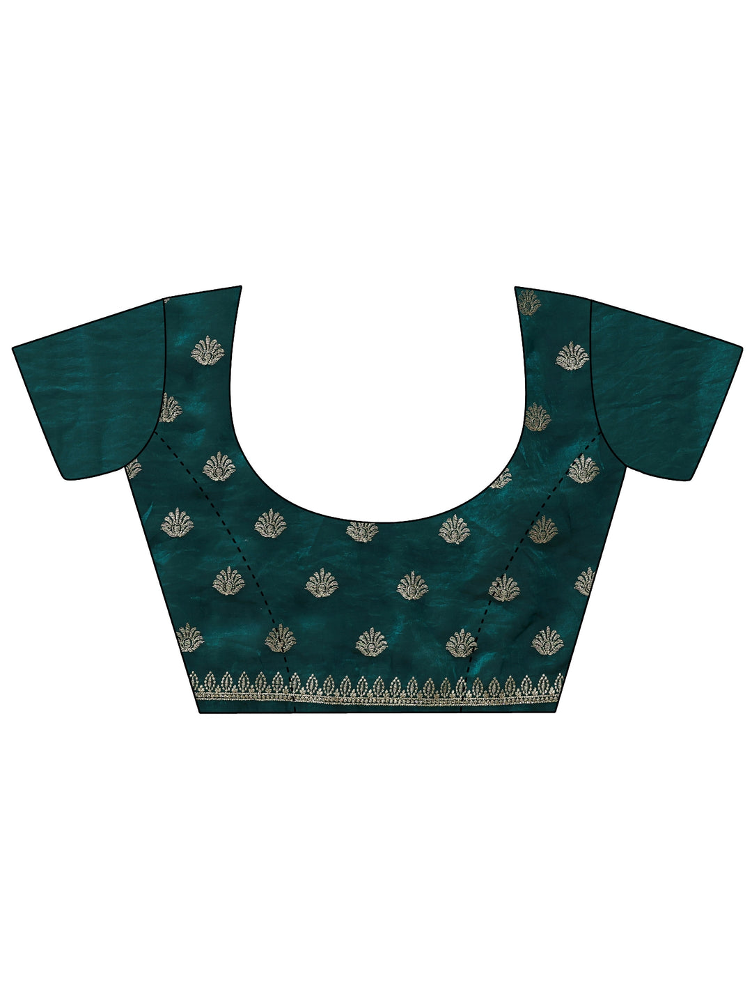 Libas Teal Green Embellished Tissue Saree