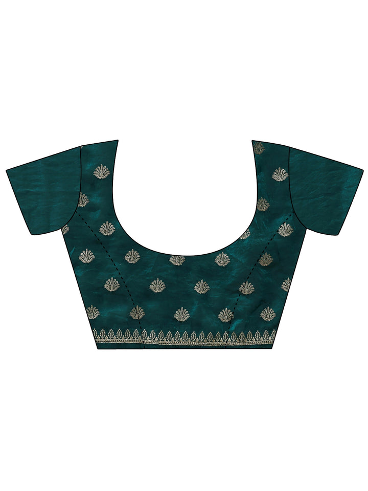 Libas Teal Green Embellished Tissue Saree