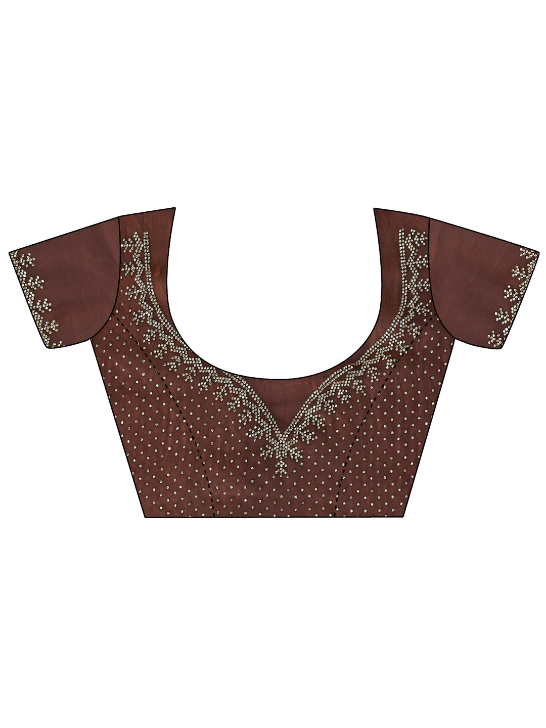 Libas Brown Tissue Saree with Beaded Border