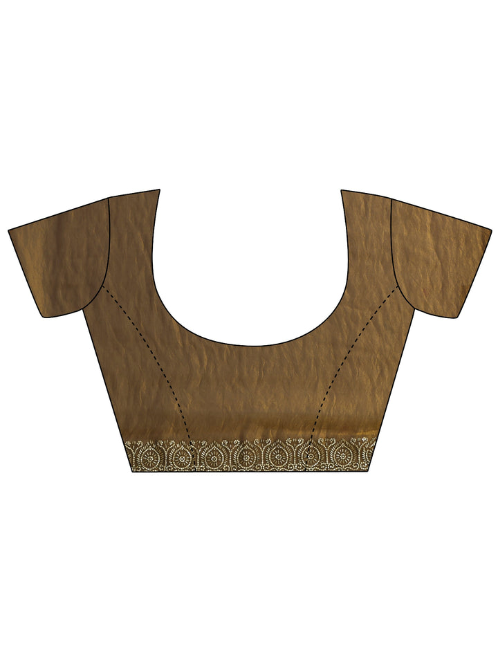 Libas Gold Tissue Saree with Embellished Border