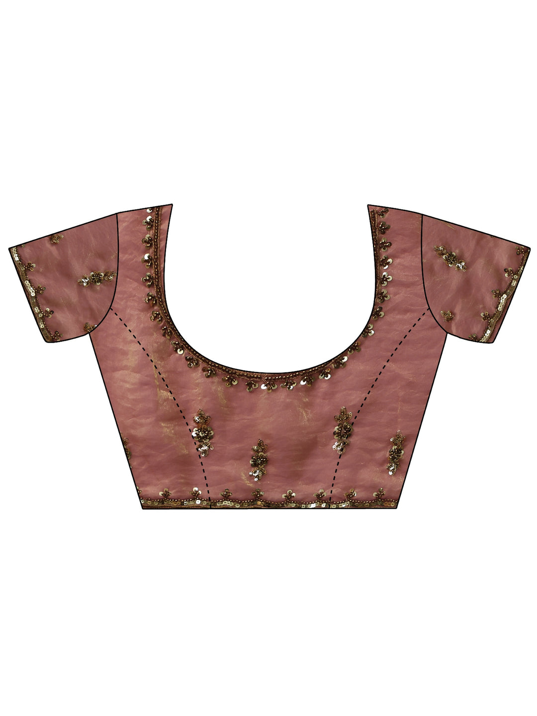 Libas Antique Pink Embellished Tissue Saree