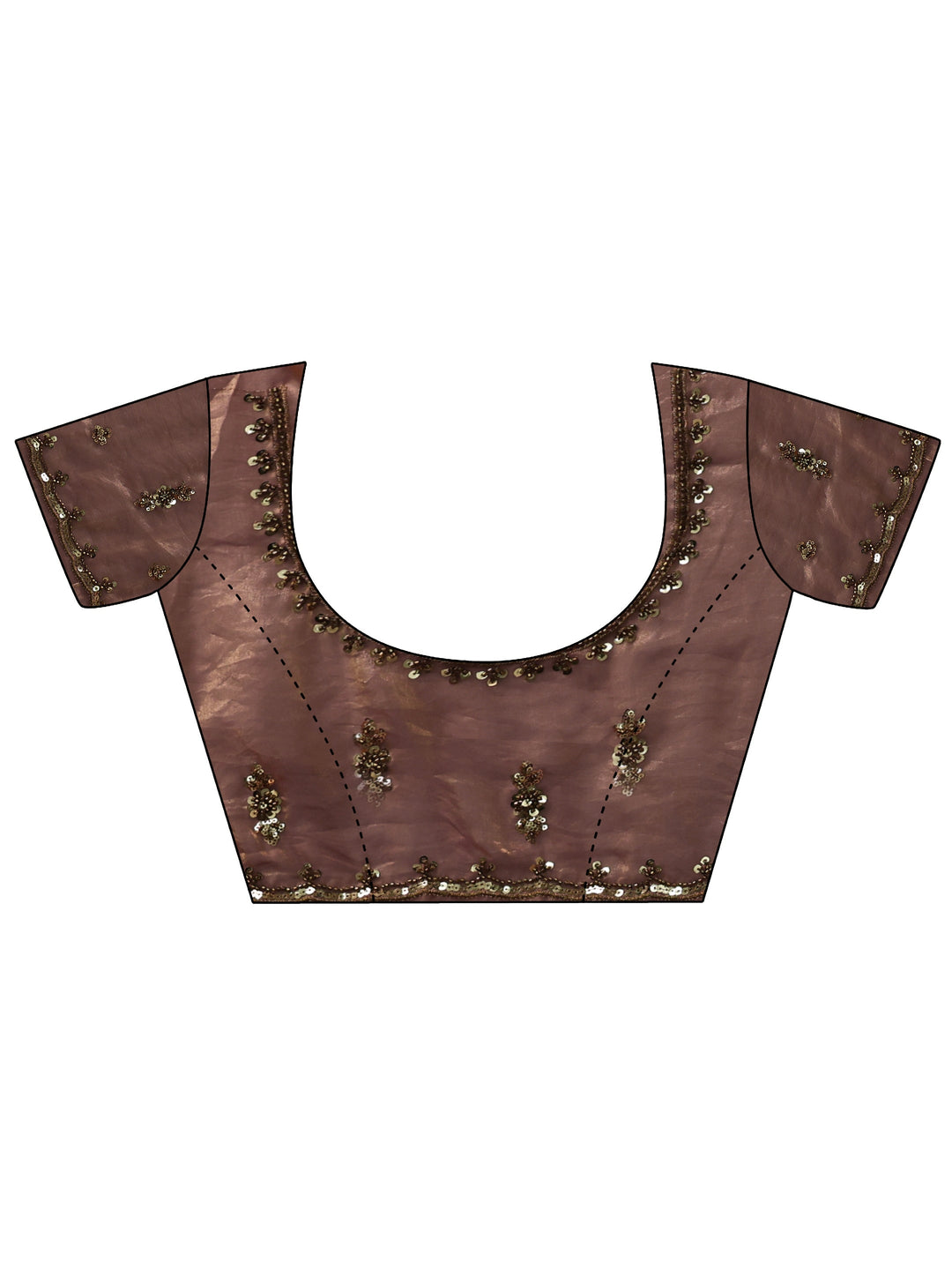 Libas Brown Embellished Tissue Saree